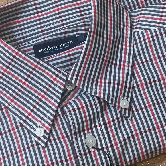 Southern Marsh Other - Southern Marsh Mens Red Black Long Sleeve Plaid Button-Down Shirt Medium